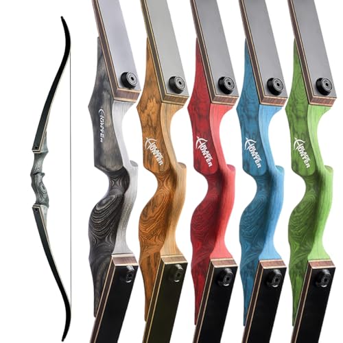 BZLGWIM 60inch Takedown Recurve Bow RH Adults Beginners Advanced Practice Hunting 20-60 lbs (Wood Tone,45lbs)