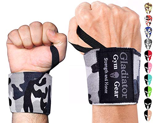 Gladiator Weight Lifting Wrist Wraps 18â€ With Thumb Loop (Athlete Approved), Wrist Support Braces For Men & Women, Gym Wrist Wraps For Weightlifting, Crossfit, Powerlifting, Training