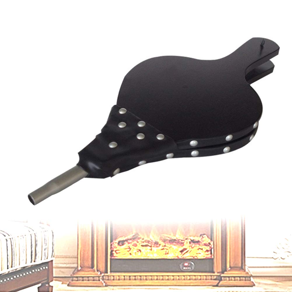 Soffietti da camino, Soffietto for camino, soffiatore d'aria in legno con cinghia for appendere, pompa a soffietto manuale for camino for barbecue da campeggio all'aperto