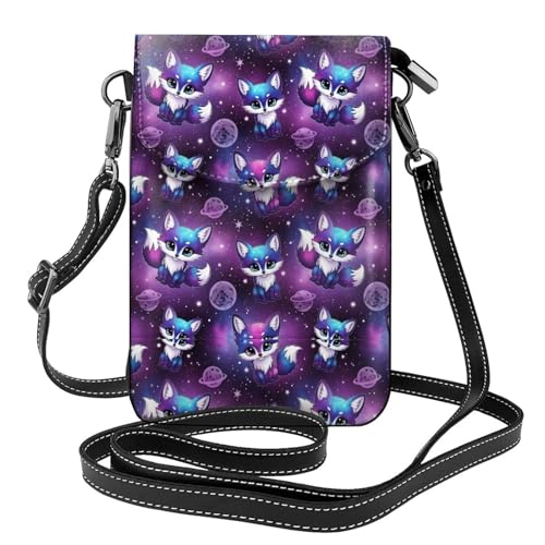 Slim Leather Flip Phone Crossbody Bag, RFID Protected Multi-Compartment Purse for Travel & Office Use