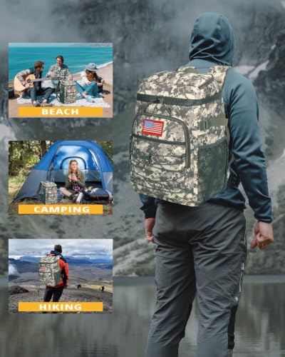 Image of 25L Insulated Cooler Backpack Water-Resistant Molle Cooler Bag for Camping