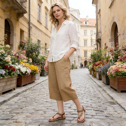 Image of Ablanczoom Flat Sandals for Women Summer: Casual Boho Beaded Toe Ring Dress Shoes - Comfortable Vacation Daily Walking Shoes