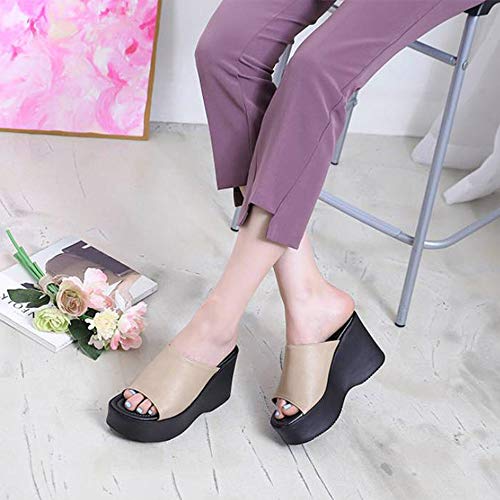 Image of epdavin Women's Simple Comfy Platform High Heel Slippers Slides