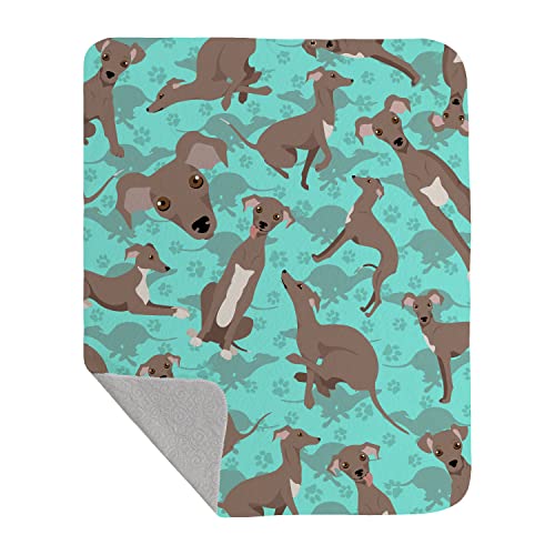 Caroline's Treasures MLM1079LQB Fawn Italian Greyhound Quilted Blanket 50x60 Artwork Pattern Quilted Throw Blanket for Bed, Couch, Sofa, Soft and Lightweight