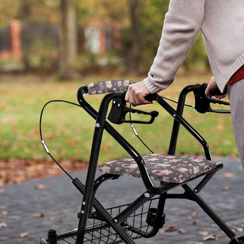 Image of Rollator Accessories, Pug Soft Walker Seat and Backrest Covers, Universal Seat Covers for Seniors with Adjustable Fit