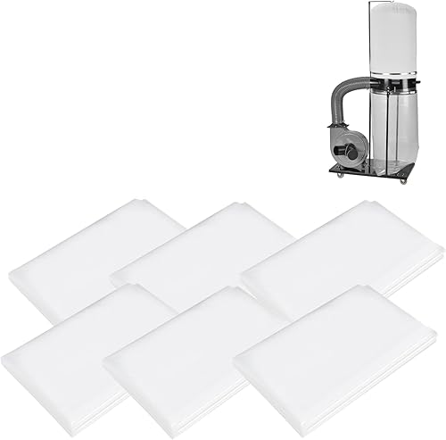 Bolsas colectoras de polvo, 6 piezas de dos caras de 7 mil 19.5 pulgadas de diámetro (31 pulgadas de ancho x 40 pulgadas de largo) para Harbor