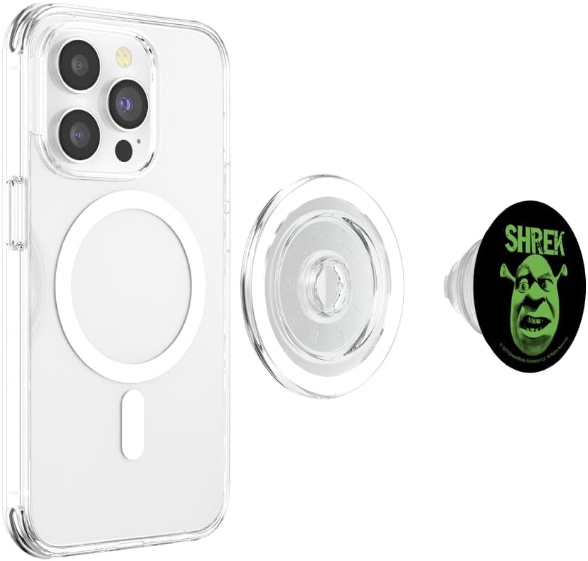 Shrek Distressed Face Portrait PopSockets MagSafe PopGrip for iPhone