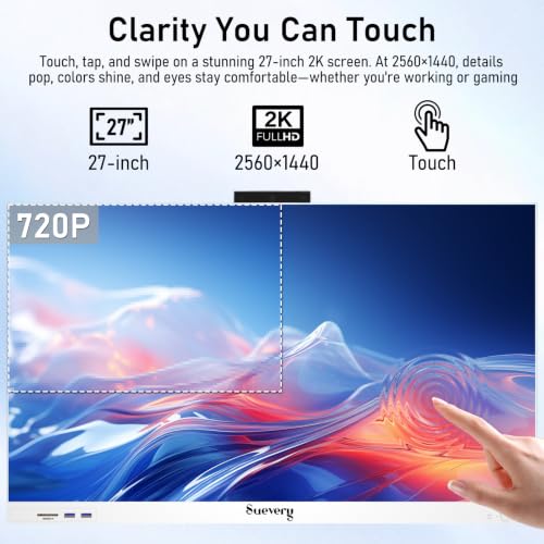 Image of suevery Touch Screen All in One Desktop PC 27 inch 2K Core I7 4Cores