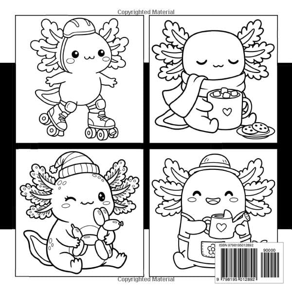 Axolotl Coloring Book: Cute And Simple Underwater-Themed Illustrations Designed For Kids, Teens, And Anyone Who Enjoys Calm Artistic Fun image 3