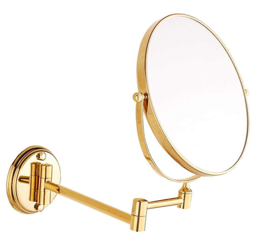 Miroir cosmétique mural en finition or 8 pouces style haut de gamme