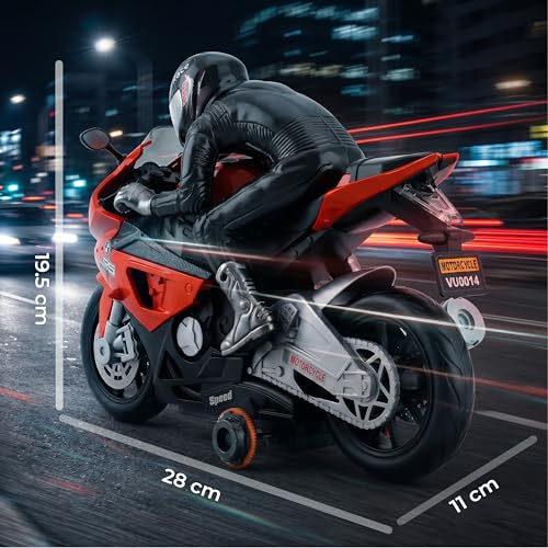 Image of Lifelong RC Motorbike for Kids 4+ Yrs|Remote Control Bike Toy with Rider, Lights, Music, 360 Rotation|500mAh Battery, Type-C Charging, 30ft Remote Control Range|RC Bike for Boys & Girls (LLCRMB01)