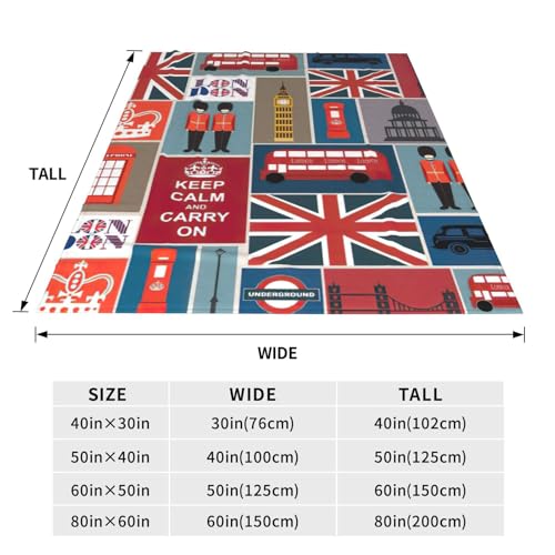 Couverture polaire imprimée Angleterre, le cadeau idéal pour lit - 5