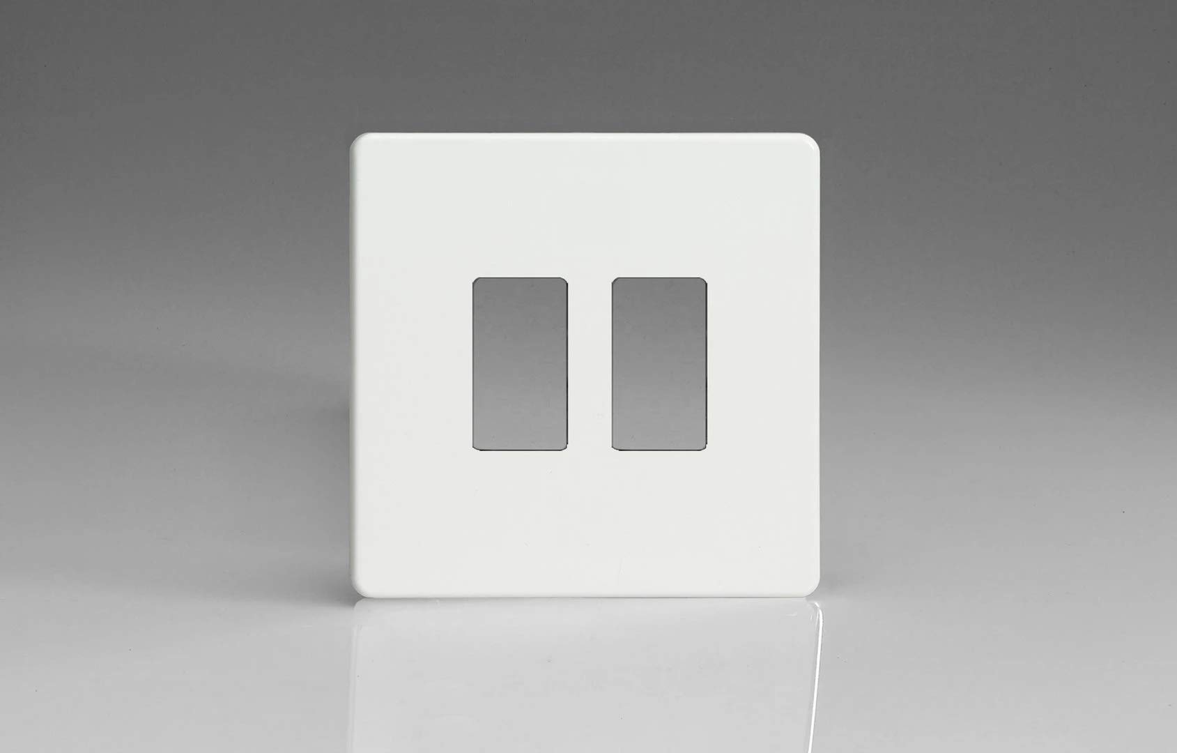 Varilight XDQPGY2S Screwless Premium White 2 Gang Grid Plate (Single Plate)