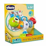Chicco Grzechotka Elektroniczna z Przyssawką do Wysokiego Krzesełka, z Dźwiękami, Melodiami i Ćwiczeniami Ręcznymi, Baterie w Zestawie, Wielobarwny, 6-36 m