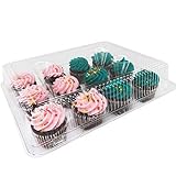 Katgely Clear Plastic 12 Cupcake Container Case of 50