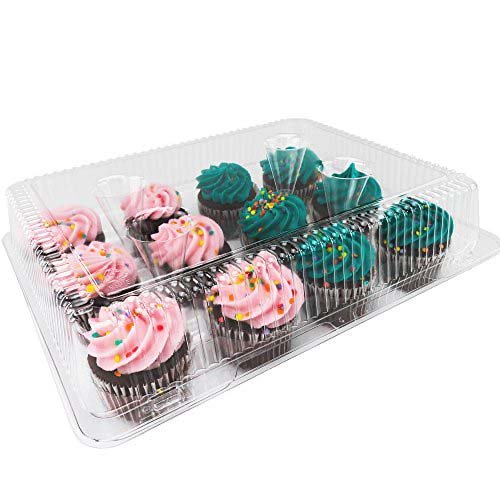 Katgely Clear Plastic 12 Cupcake Container Case of 50