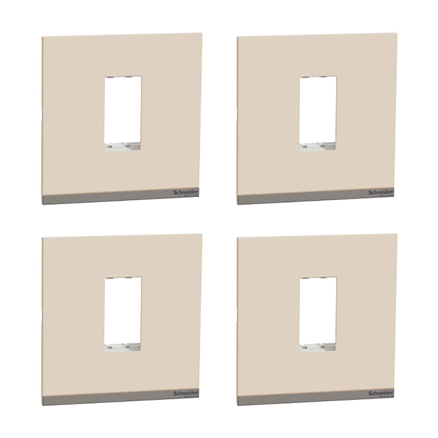 Schneider Electric Unica Pure-1M Plastic Surround & Gridplate, CL (Pack of 4)