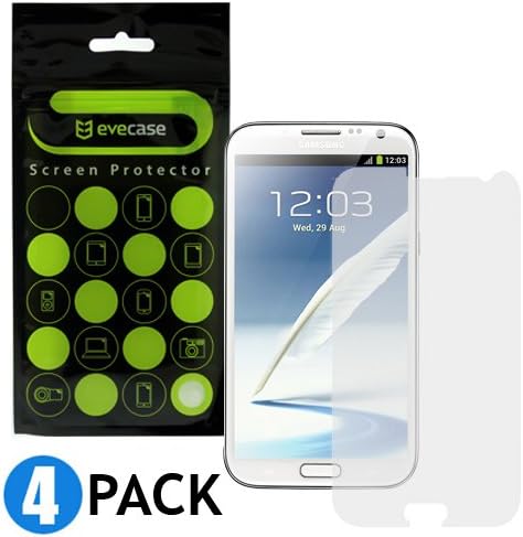 Evecase Screen Protector Variety Pack with 2X Clear and 2X Anti-Glare Matte Film for Samsung Galaxy Note 2 / Note II / N7100-4 Pack