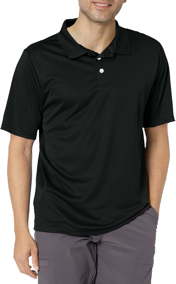 Polo deportivo Cool DRI para hombre, color negro, extragrande