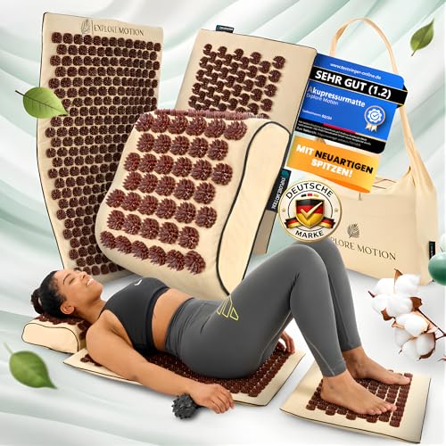 Explore Motion® Akupressurmatte 6in1 Premium-Set - Sandstone Edition | Rücken- &...