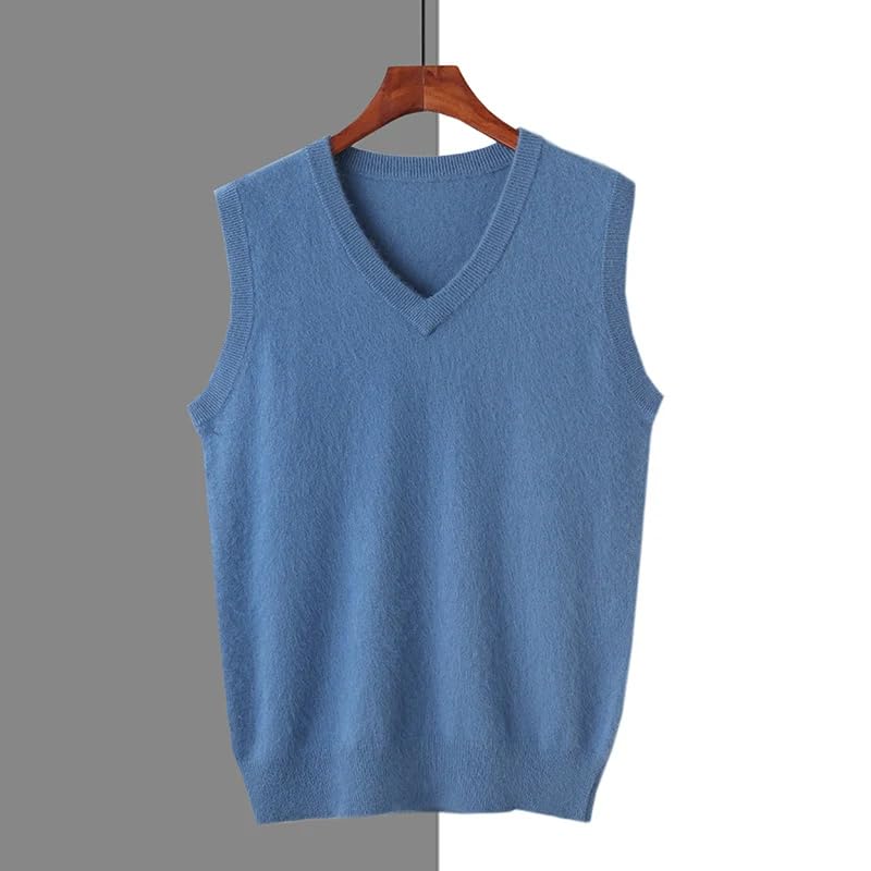 Men's Sweaters Vest Sleeveless V-Neck Casual Young Style Pullover Solid Knitted Waistcoat Tops4