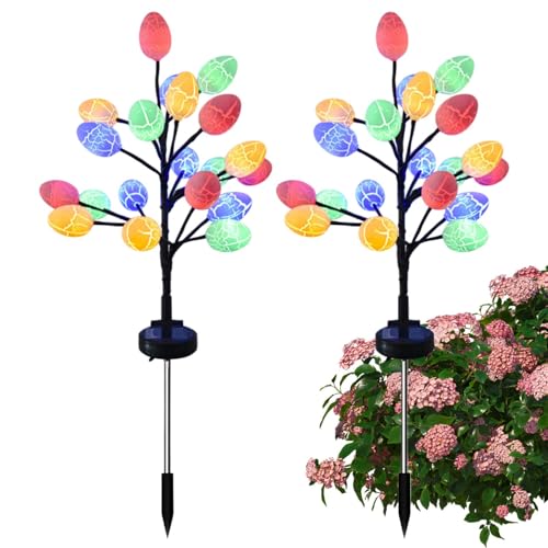 Balise solaire œuf de Pâques pour allée et jardin lumineux extérieur étanche x2
