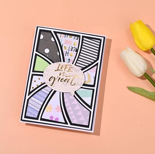 Rectangle Grid Frame Cutting Die Cuts, Diy Crafts Template Stitched Whirl Rectangle Frame Scrapbook Cards Cutting Dies Cut Stencils For Diy Embossing Card Making Decorative Paper Dies Scrapbooking #TOP3