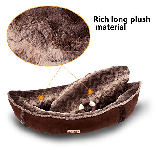 JOYELF Dog Bed with Washable Cover Pirate Ship Plush Soft Dog Bed for Small to Medium Dogs and Squeaker Toys as Gift