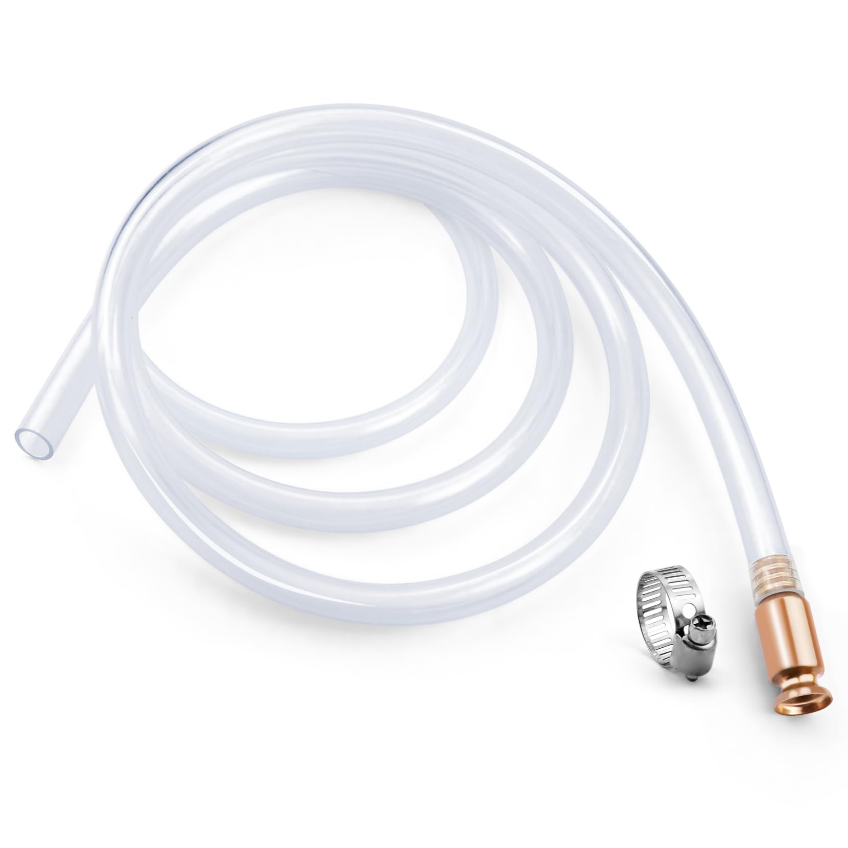 Gas Siphon Hose Pump 6FT, Self Priming Shaker Siphon Pump for Gasoline, Fuel & Water Transfer, 1/2" Valve Copper Pump, Portable Fuel Transfer Hose for