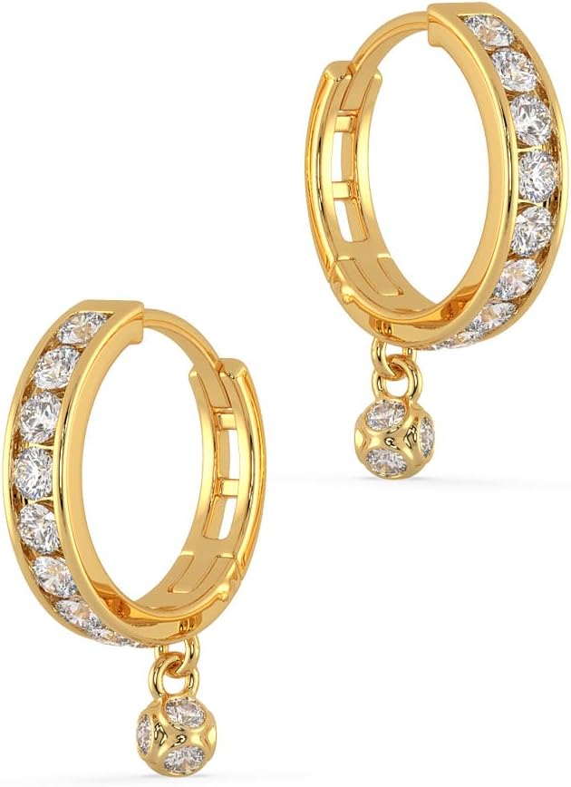 Malabar Gold & Diamonds Gold Earrings for Women 22k Gold Pure | 22kt (916) BIS Hallmark Gold Earrings | 22 k Gold Stud Earrings for Birthday, Wedding, Anniversary & Women's Day Gift
