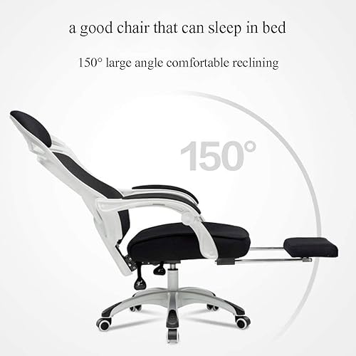 Miniatura 3 de Silla de oficina ergonómica con asiento de malla transpirable con altura ajustable del asiento y respaldo reclinable, escritorio y silla de tareas