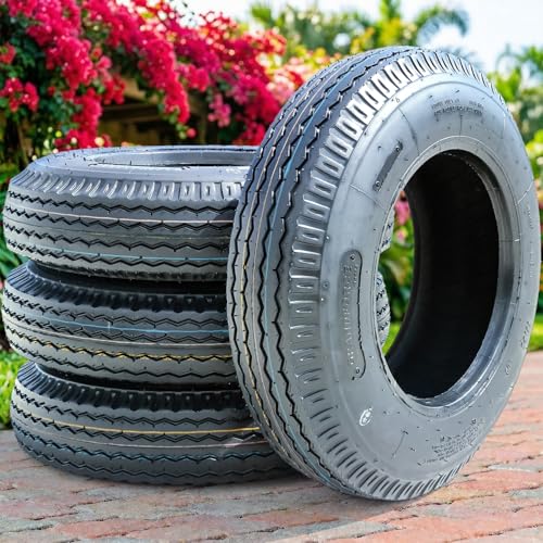 Set of 4 (FOUR) Grandforce GF704 Premium Mobile Home Trailer Tires-ST8-14.5 8X14.5 Load Range G LRG 14-Ply BSW Black Side Wall