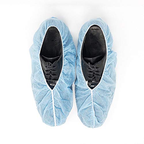 Innovative Haus Premium Thick Extra Large Disposable Boot & Shoe Covers | Durable, Non-Slip,Treads, Water Resistant, Non-Toxic,100% Latex Free | Stronger than Competitor-40 grams | 100-Pack Blue |