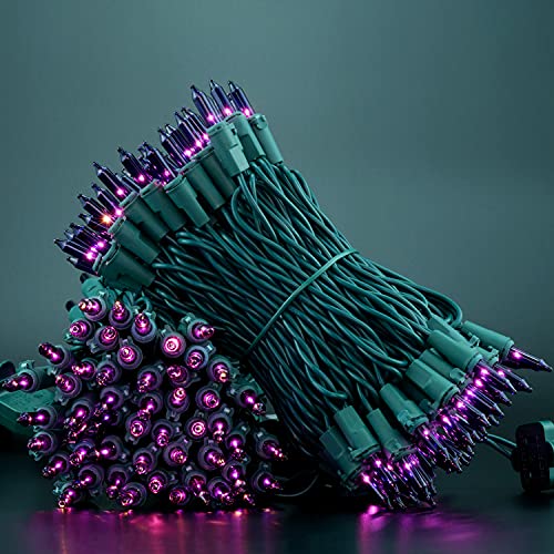 YULETIME 200 Purple Christmas String Lights, 2-Set 33 ft 100 ct Green Wire by YULETIME - Used condition - Image 8