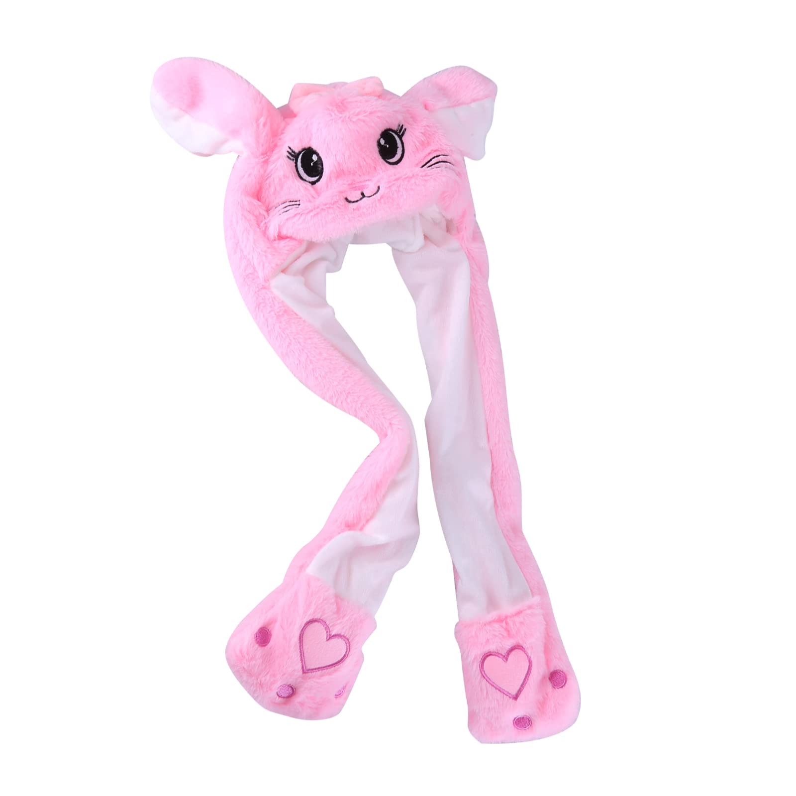Funny Plush Bunny Hat Girls Animals Ear Moving Jumping Hats Unisex Funny Cosplay Birthday Christmas Easter Gifts Novelty Women Girl Boy