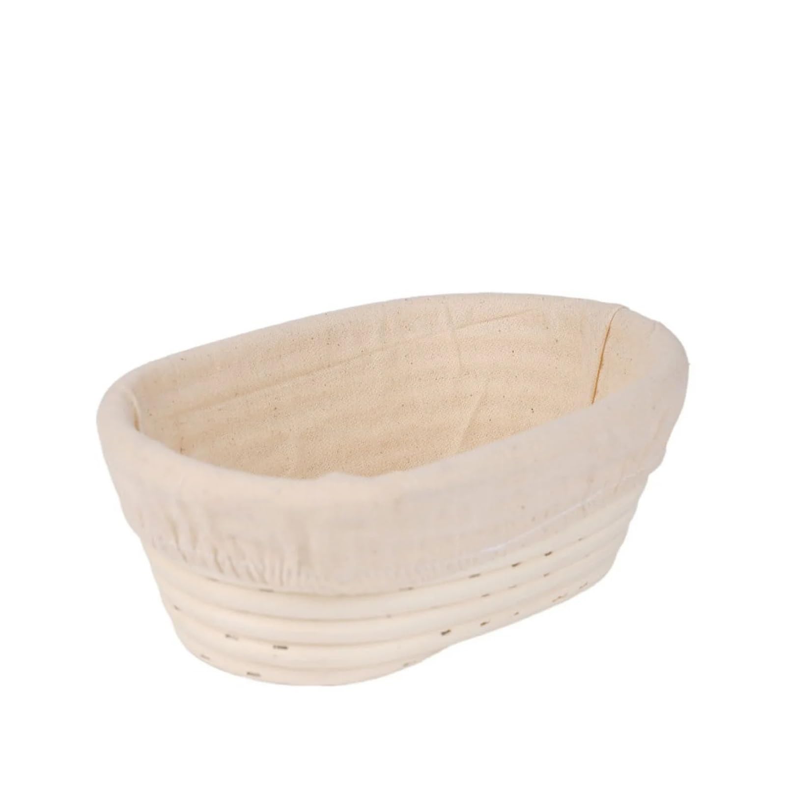 Cestas Fermentación Cesta de fermentación redonda/ovalada, cesta de almacenamiento de pan for hornear pan, cuenco de mimbre tejido hecho a mano, forro de tela, utensilios de cocina for hornear(Oval35x