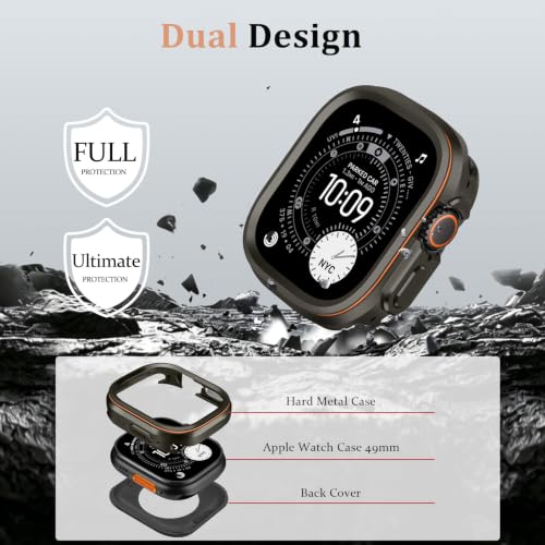 Carcasa iWatch Ultra 49mm antichoque con parachoques robusto y trasera resistente 3