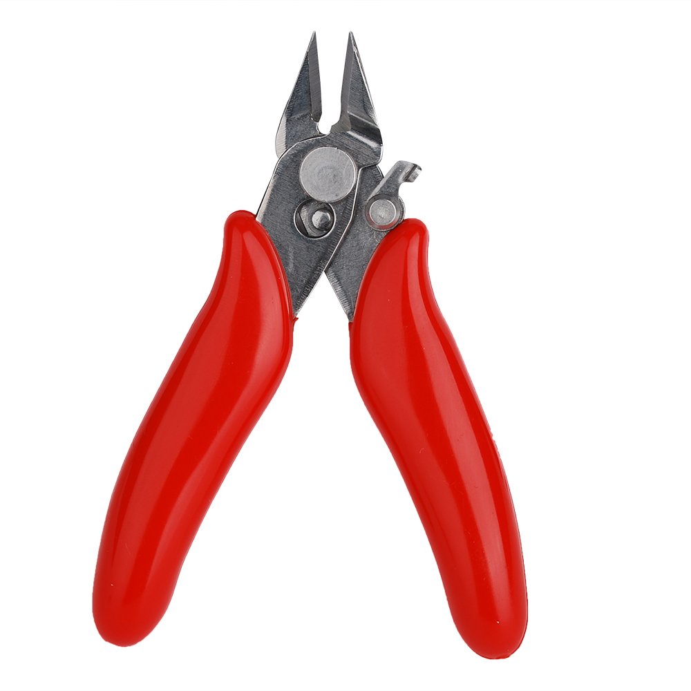EaglesMicro Soft Wire Cutter,Mini Shear Flush Cutter with Internal Spring Mechanism for Electronics,Making jewelrys-3.5inch Red