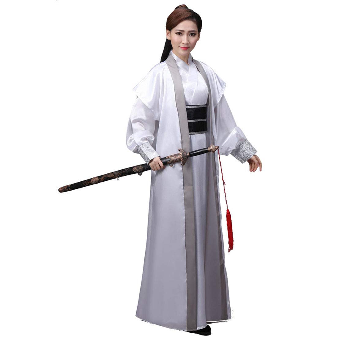 BooWAncient Chinese Swordsman Costume Adult Traditional Hanfu Cosplay Outfit Martial Arts Stage Performance Wear