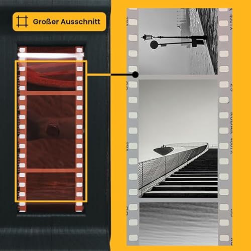 Negativhalter 35mm – Filmhalter zur Digitalisierung analoger Filme – 36 Bilder in unter 1 Minute – Ideal für Scannen mit DSLR (Mattschwarz ohne Echtholz)