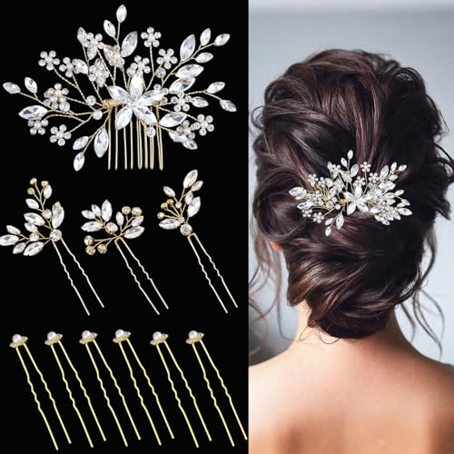 Épingles à cheveux strass doré accessoires cheveux mariage et chignon soirée femme