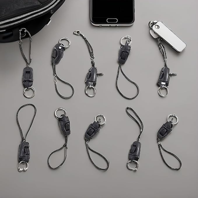 10Pcs Black Detachable Buckle Mobile Phone Accessories, Small Sling Anti-Lost Lanyard Cords, Pendant Buckle Small Sling, Used for Mobile Phone Pendants and Key Chains - Image 2