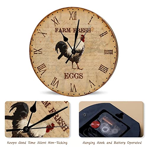 Horloge murale coq rustique à offrir pour une crémaillère rétro