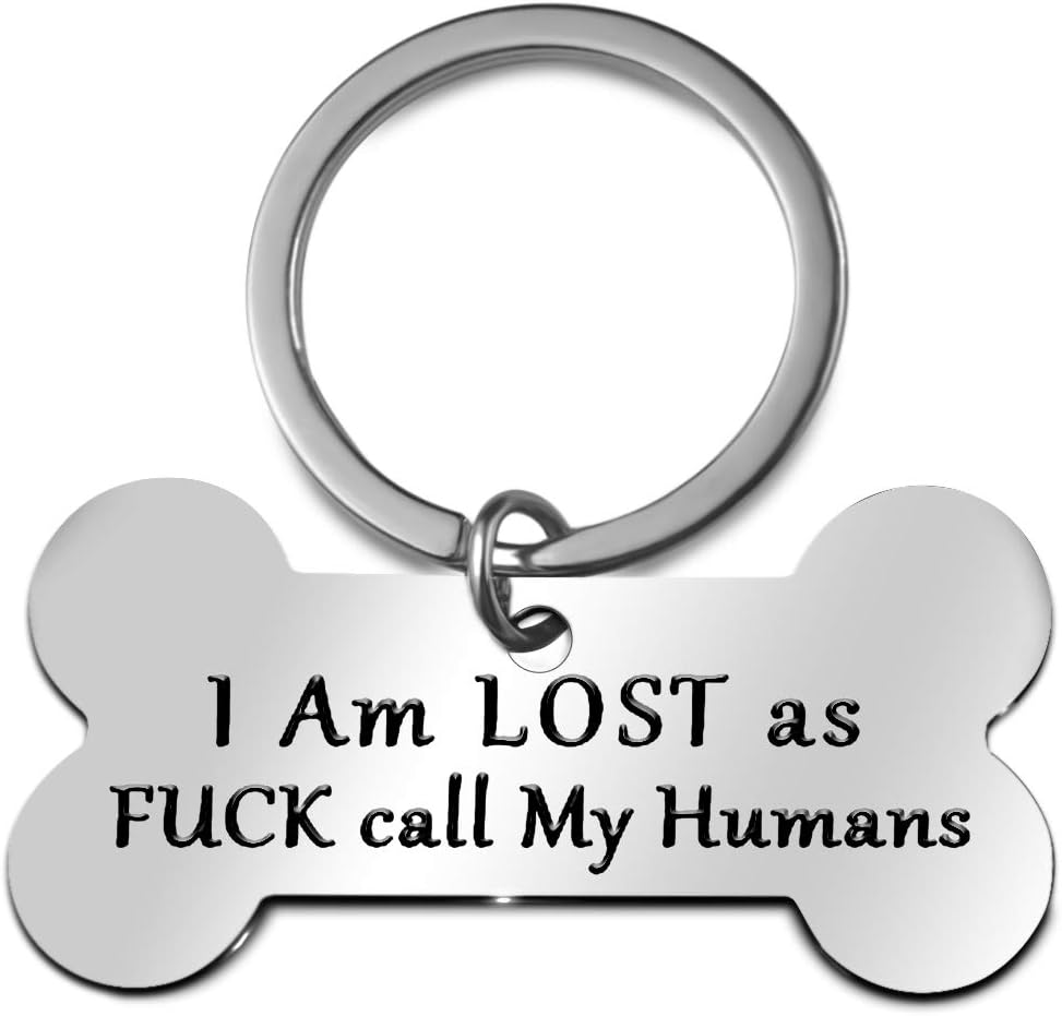 Personalized Dog Tags for Dog Mom Stocking Stuffer for Pet Funny Pet Dog Tag Keychain for Cats Dogs ID Tag Owner Personalized I'm Lost…
