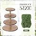 Wenqik 4 Tier Wooden Rustic Cupcake Stand 17 Inch Natural Wood Display Tower Tiered Tray with 7 oz Fake Green Moss Faux Moss for Wedding Birthday Party Farmhouse Dessert Garden Table Centerpiece