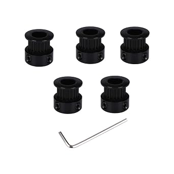 5pcs GT2 Black Aluminum 20 Teeth Timing Belt Idler Pulley Synchronous Wheel bore 8mm for 3D Printer CNC Machine 6mm Width Timing Belt 8mm bore