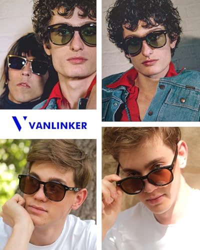 VANLINKER Vintage Oversized Round Aviator Sunglasses Men Womens 70s Polarized Big head Shades VL98543