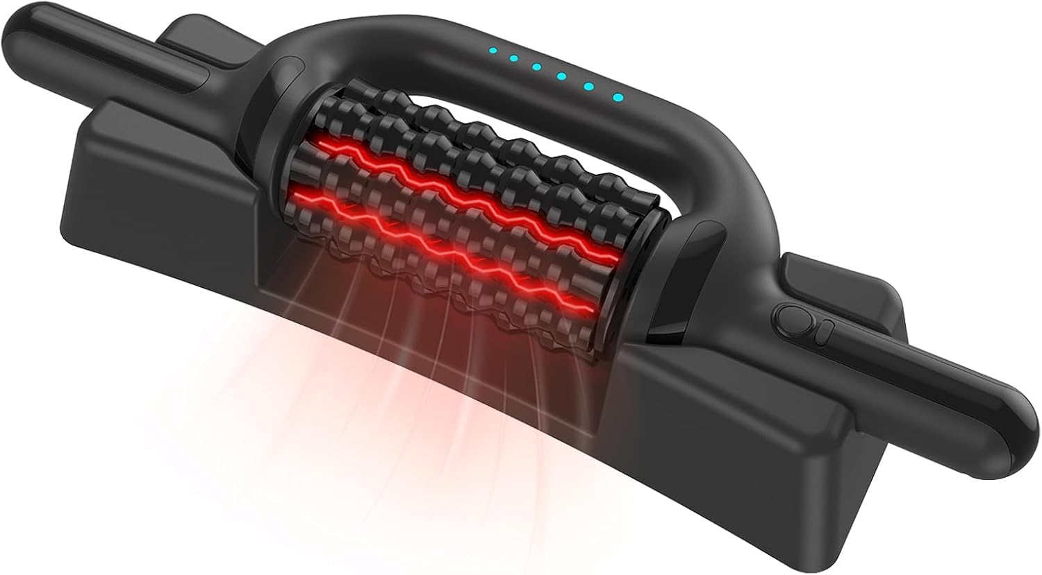 Rodillo de Masaje AnticelulÃtico Eléctrico - 6 velocidades Luz LED Roja – Piernas, Brazos, Espalda, Pantorrillas, Pies – Masaje Profundo Piernas y Cuerpo