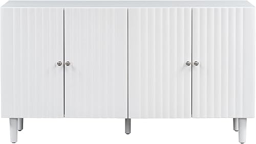 Miniatura 215 de Aparador moderno y elegante con patas y asas de metal dorado y estante ajustable, mesa consola clásica de 60 pulgadas, mesa de sofá, mesa de entrada