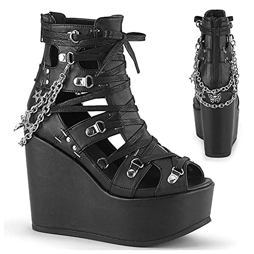 Vomira summer platform sandals gothic punk roman shoes metal chai…